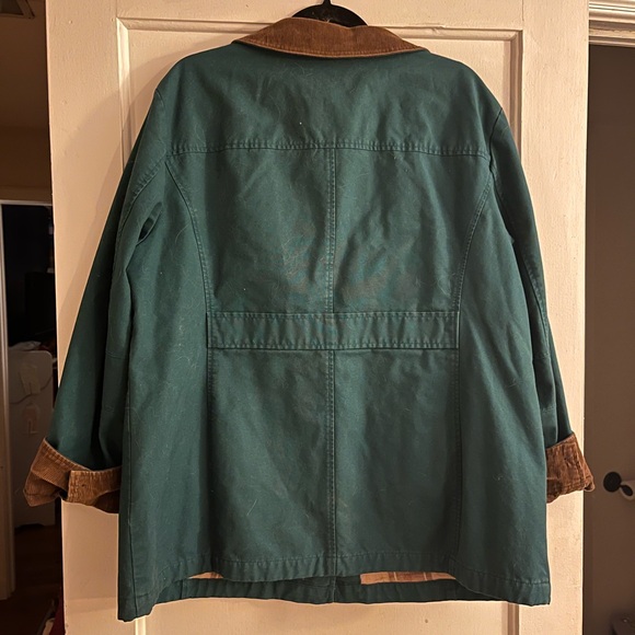 L.L. Bean Women's Teal and Brown utility chore coat - Picture 3 of 3